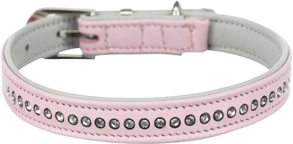 Collier cuir anti-irritation Trixie Active Comfort rose et strass