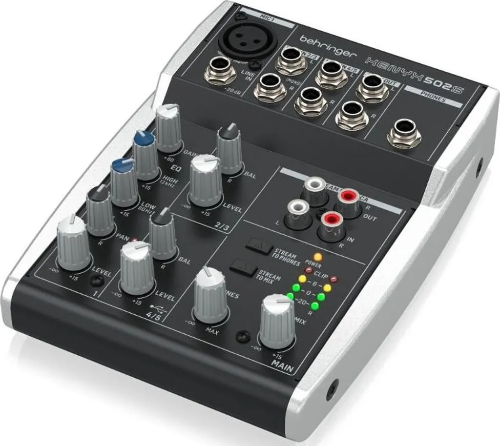 Console de mixage Behringer XENYX 502S compacte pour streaming et podcasting