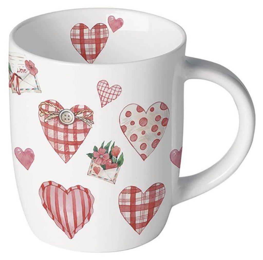 Porzellan-Becher 0,2 L - Lovely hearts