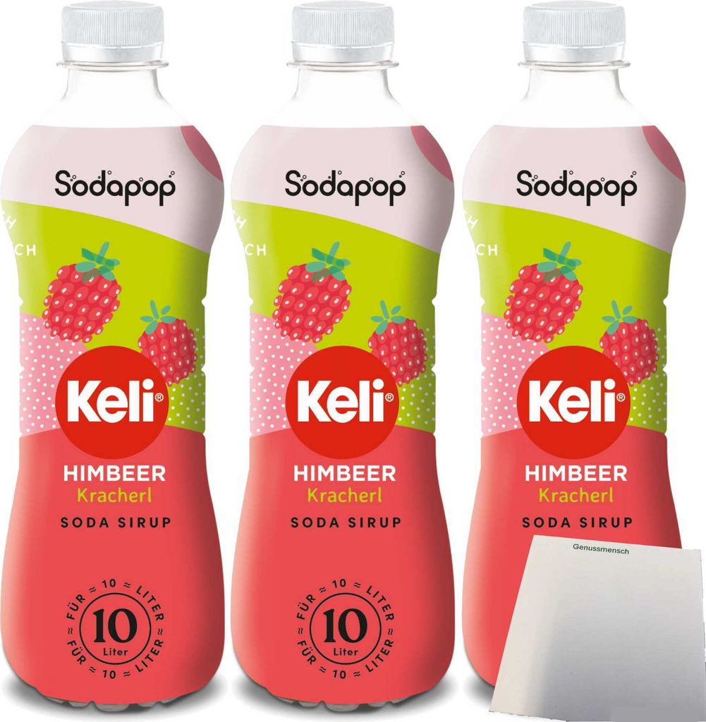 Sodapop Keli Sirup Himbeer für Wassersprudler 3er Pack Produktbild 