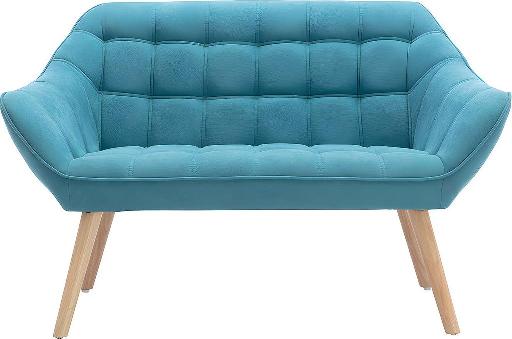 Sofa 2-osobowa - Tkanina - Niebieski - CASERTA Zdjęcie produktu 