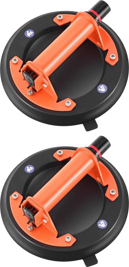 Vacuum Suction Cup, 203 mm Vacuum Glass Lifter with Metal Handle, 195 kg Max Lifting Capacity Tile Suction Cup Tool with Carrying Case for Lifting ...