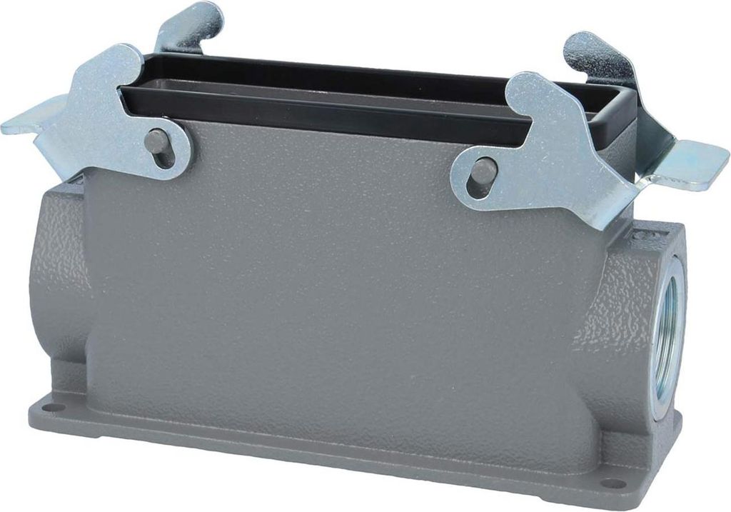 HARTING Han 24B Sockelgehäuse hoch, 2xPG21 seitlicher Kabelabgang, mit 2 Querbügeln Verschraubung PG21 Klemmbereich