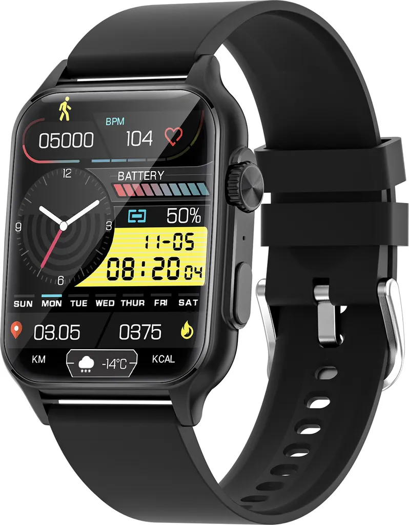 KT64 Smartwatch Sportivo 1.96" IPS | IP67 Waterproof | Nero Silicone