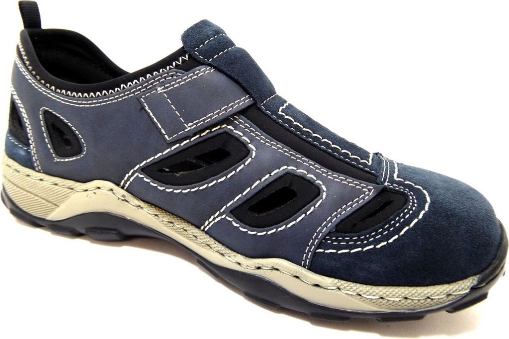 Rieker Herren Klett Halbschuh durchbrochen dunkelblau 44 Produktbild 57