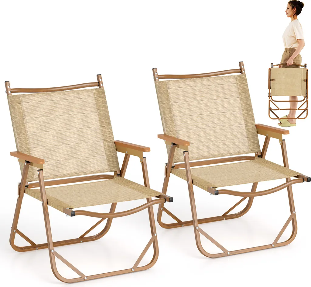 Chaise Pliante Légère mais Robuste 180kg - Lot de 2 pour Camping et Plage