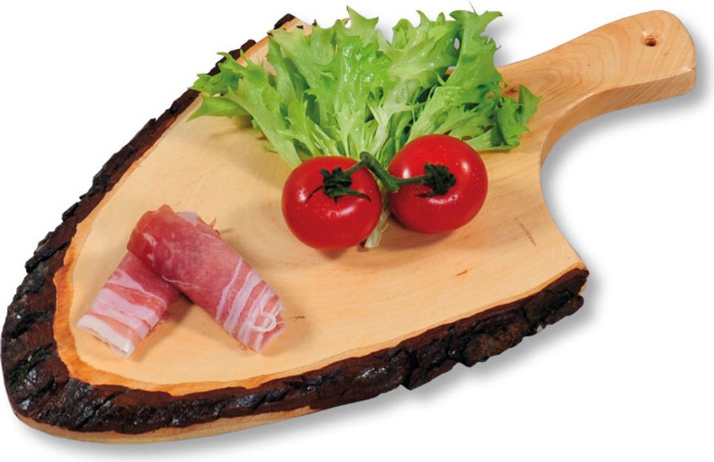 Kesper - Rinden-Servierbrett mit Griff, Nadelholz, ca. 30-35 x 18 x 2 cm 61205