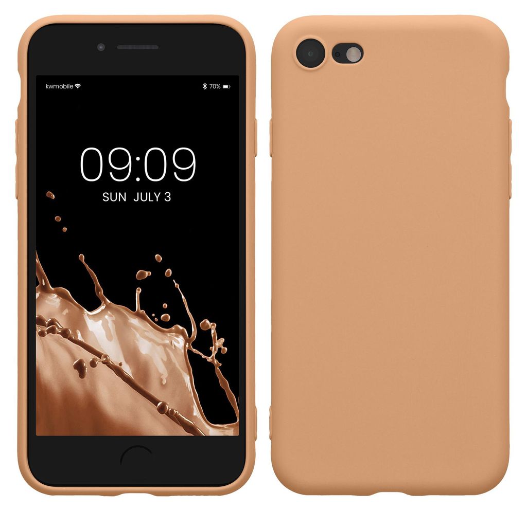 kwmobile Handyhülle für Apple iPhone SE (2022) / SE (2020) / 8 / 7 Hülle - weiches Handy Silikon Case - Schutzhülle Cover - Macchiato
