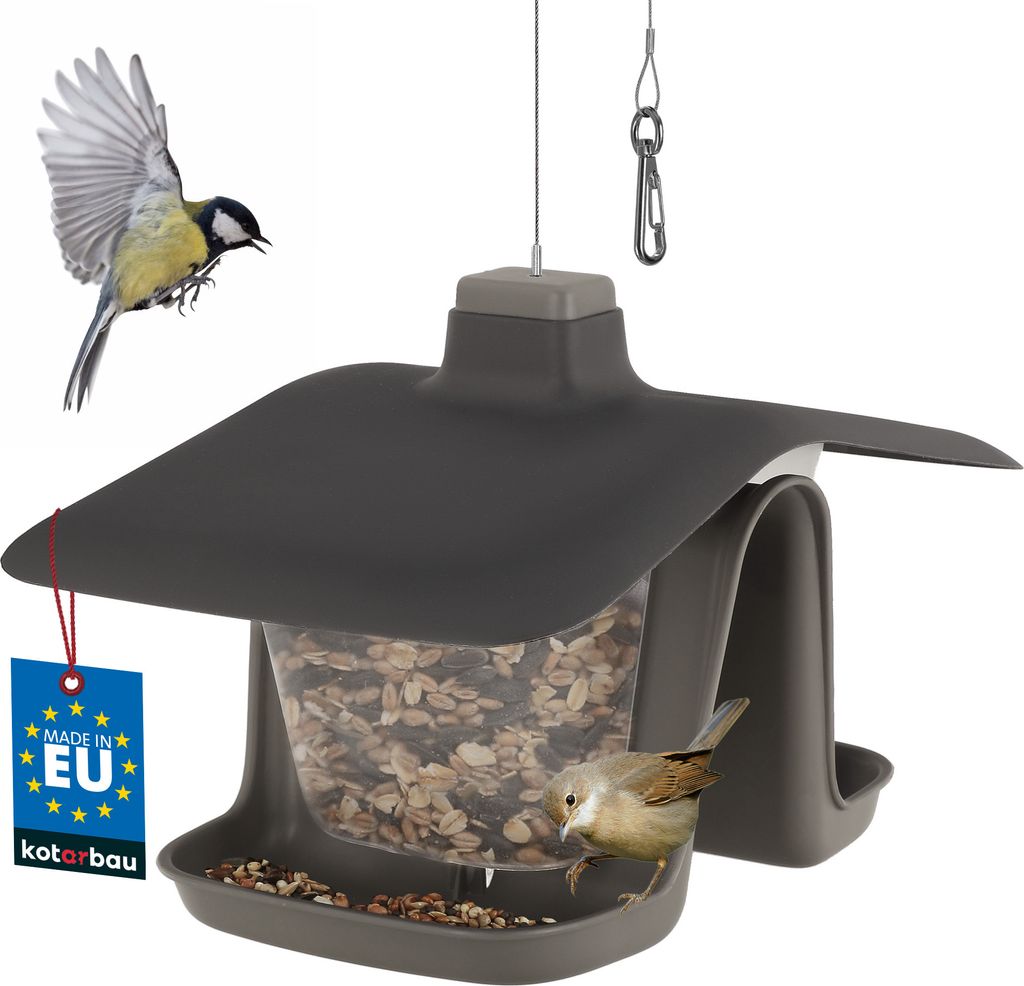 KOTARBAU® Vogelfutterhaus Doppelkamer aus Kunststoff Produktbild 