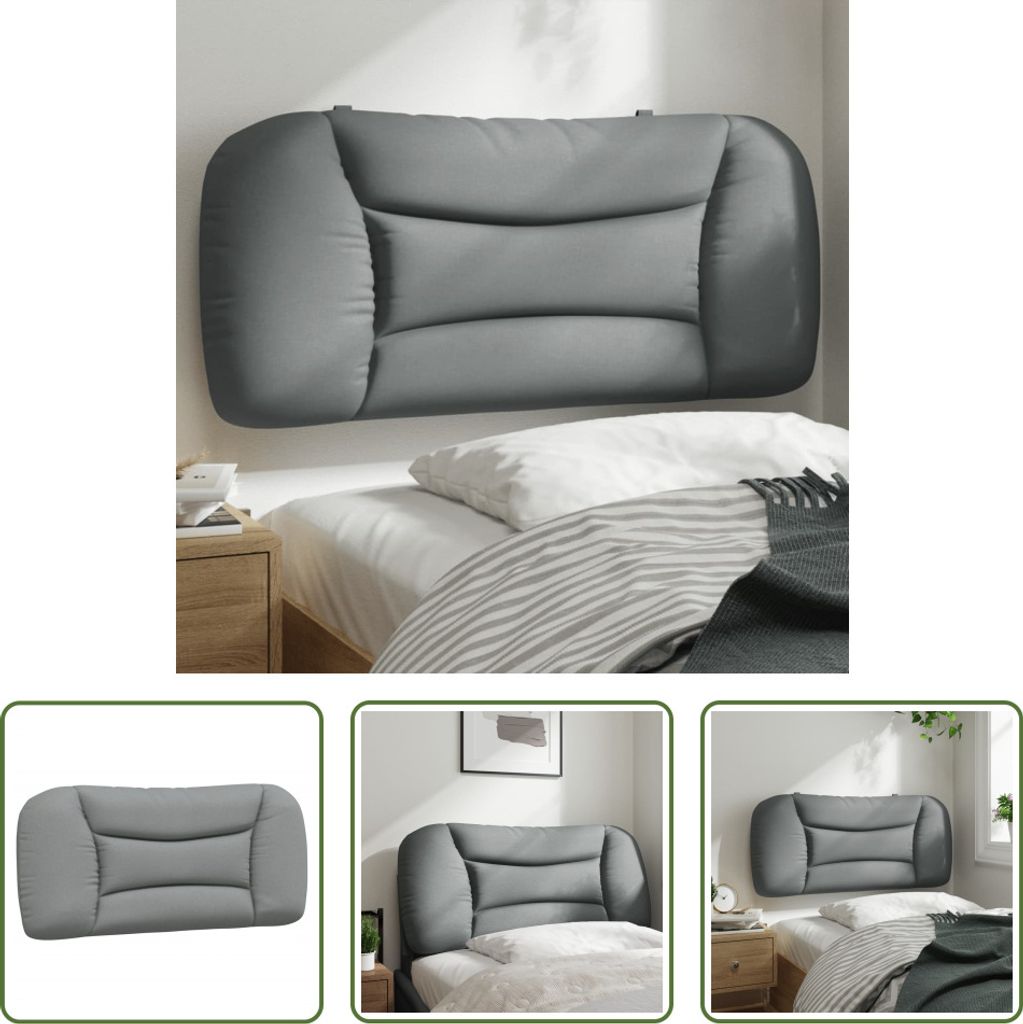 The Living Store Kopfteil-Kissen Hellgrau 90 cm Stoff