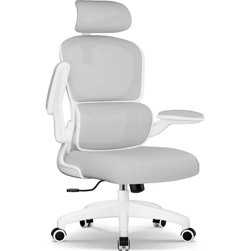 Aiibot Bürostuhl Ergonomisch Schreibtischstuhl Verstellbarer Kopfstütze Umklappbare Armlehnen Lordosenstütze Drehstuhl Chefsessel Wippfunktion 1...
