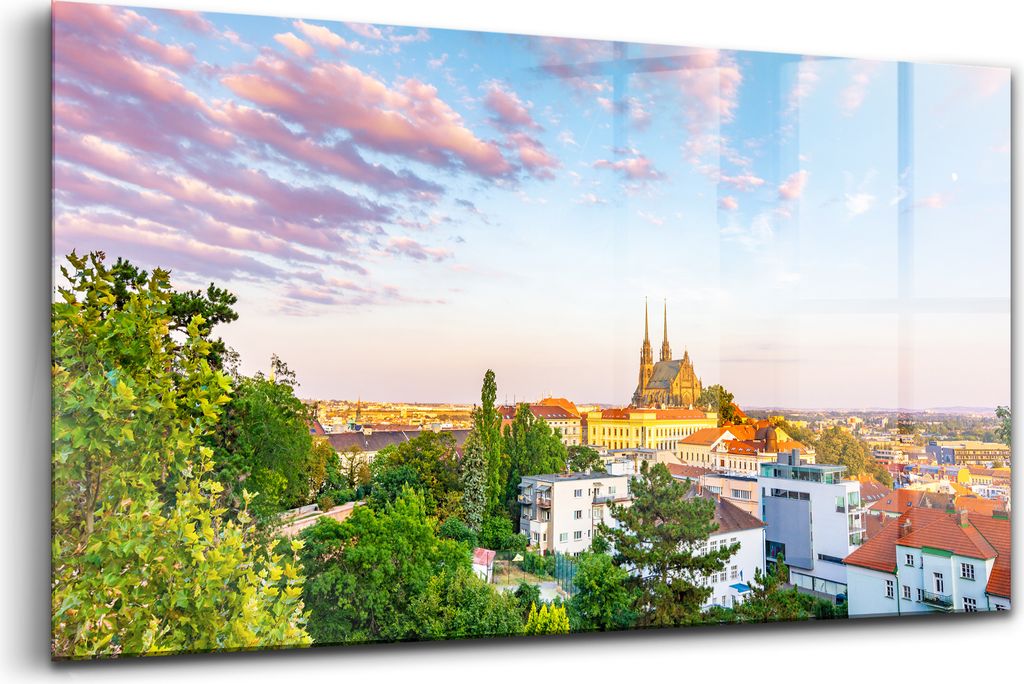 120x60 - Wandmalerei auf Glas- Wanddekoration aus Glas - Gebäude Brünn Tschechische Republik