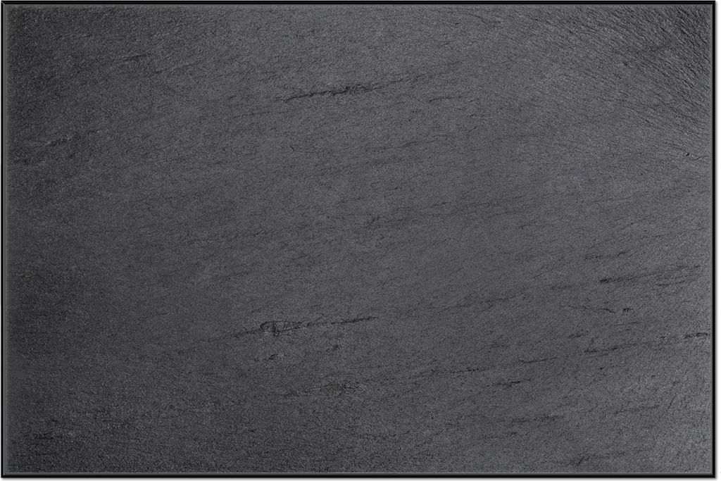 Wallario Wandbild Schwarze Schiefertafel Optik - Steintafel, Größe: 61 x 91,50 cm, Poster mit schwarzem Aluminiumrahmen