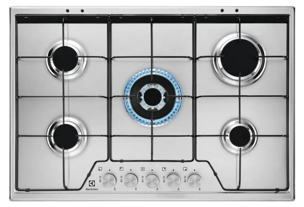 Electrolux KGS7534SX Table de cuisson Gaz 74 cm Inox avec 5 brûleurs