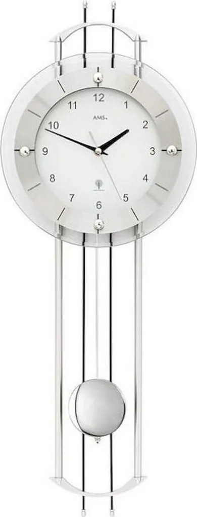 AMS montre Unisex 5248 - Horloge murale design radio-pilotée en verre