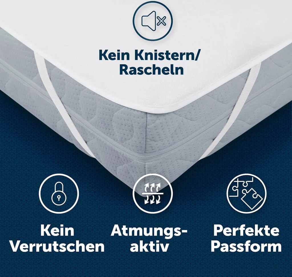 Blumtal Protège-Matelas 90x200 set de 2 Imperméable en Coton Blanc - 4