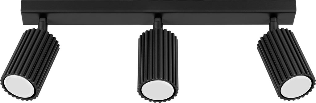 Plafond KARBON 3L schwarz 3xGU10 10W Aluminium 16.5x6.5x45cm Sollux Lighting