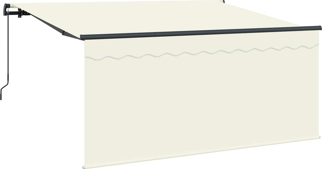 Einziehbare Markise Creme 300 x 200 cm Polyester und Aluminium
