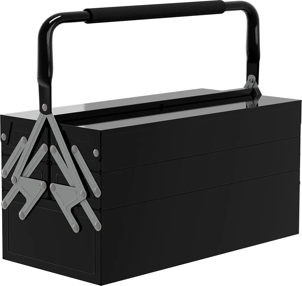Coffret à outils métallique pour atelier avec 5 compartiments et tôle acier