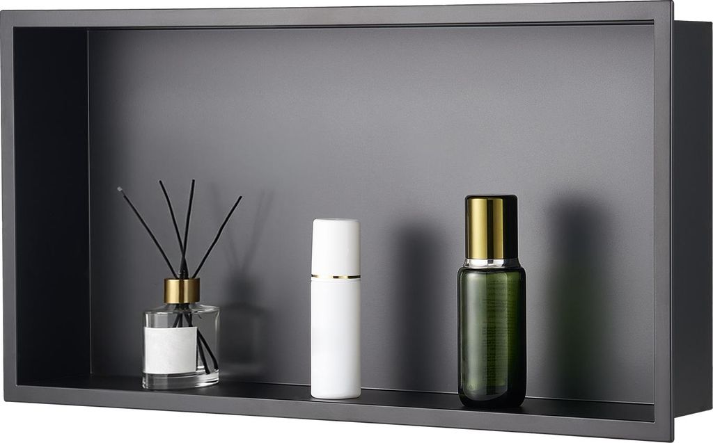 VEVOR Duschnische, 10,16x33,02x63,5 cm große Wandnische, Seifen- und Shampoo-Aufbewahrungsorganizer aus Edelstahl, langlebig und einfach zu instal...