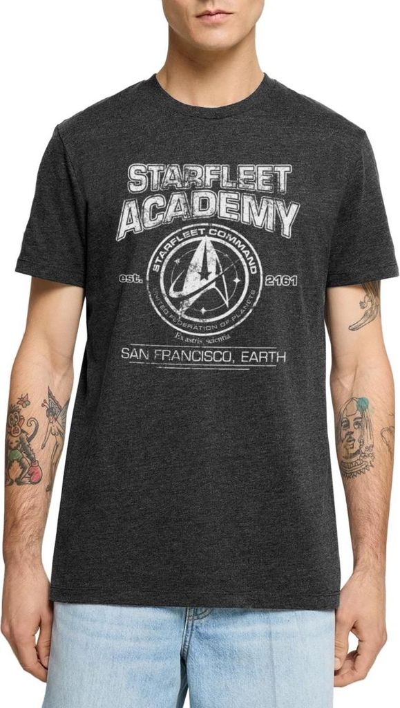 Spreadshirt Star Trek Discovery Starfleet Academy Männer Premium T-Shirt, M, Anthrazit meliert