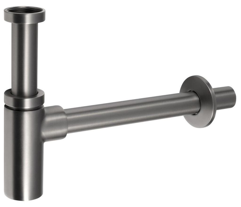 Waschtisch-Siphon 5/4", Ablauf 32mm, Rund, Gun metal