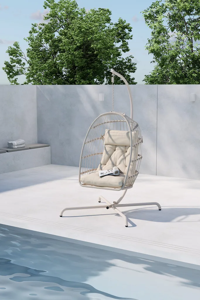 Chaise suspendue Trezza pour coin lecture extérieur - Support inclus