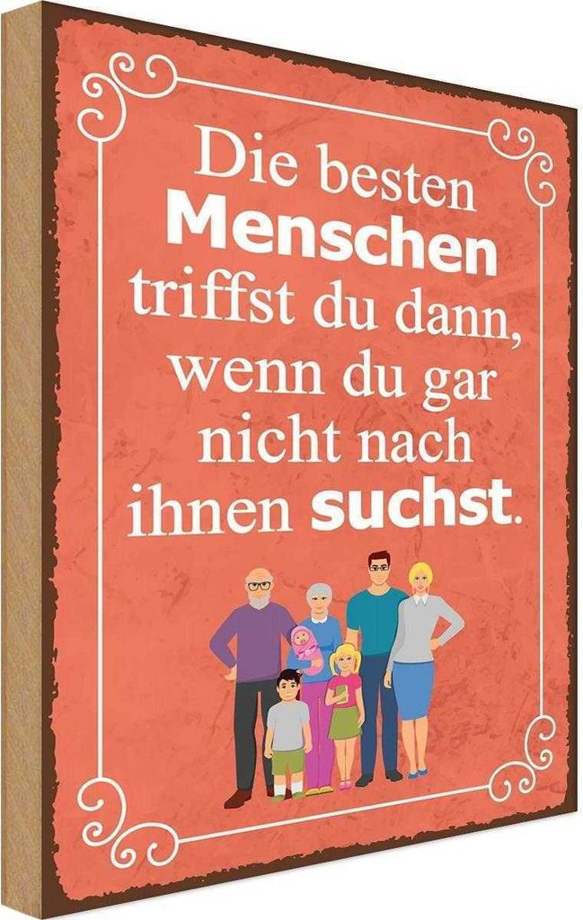 vianmo Holzschild 18x12 cm die besten Menschen triffst du Dekoration