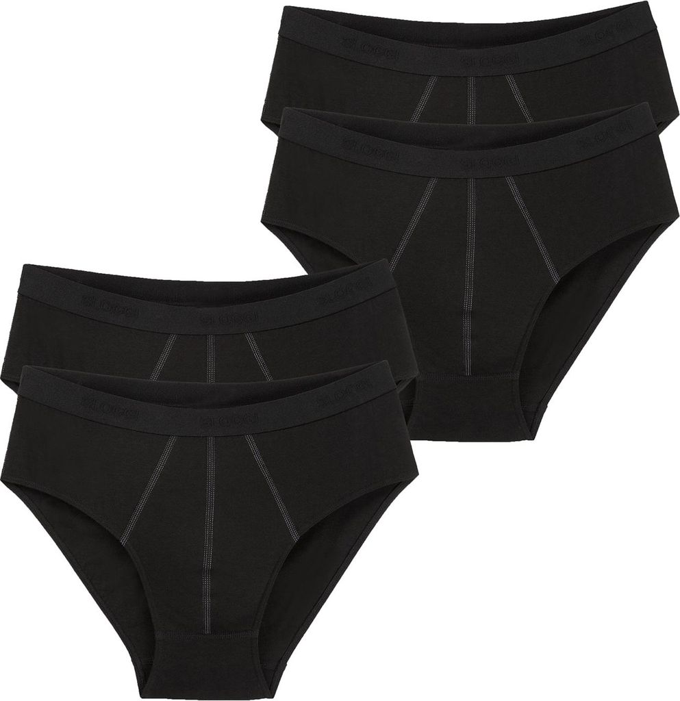 sloggi Herren Midislip 4-Pack 24/7 - BLACK - Größe 4