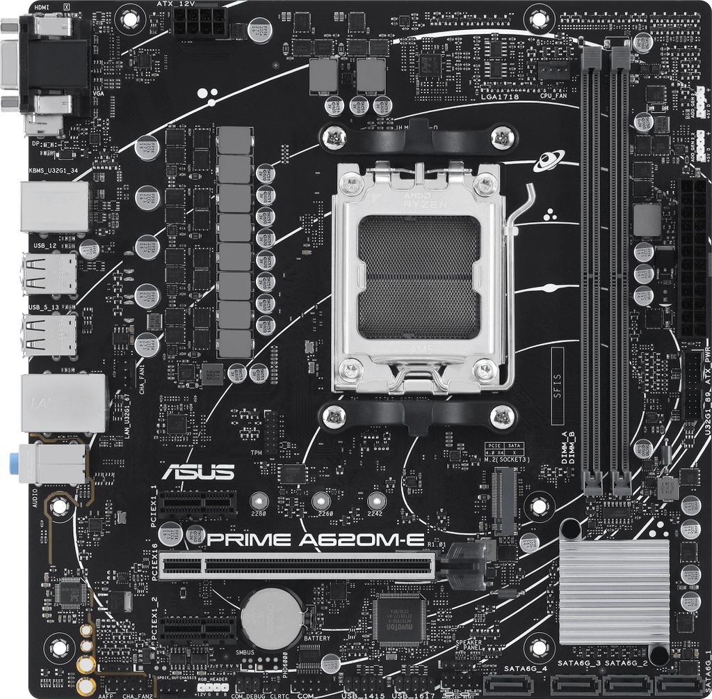 ASUS Prime A620M-E-CSM - Motherboard - micro ATX - Socket AM5 - AMD A620 Chipsatz - Gigabit LAN - Onboard-Grafik (CPU e