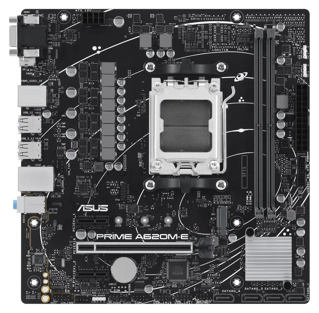 Carte Mère ASUS PRIME A620M-E-CSM AMD AM5 DDR5 Micro-ATX pour PC
