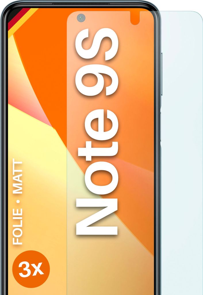 moex 3x Schutzfolie kompatibel mit Xiaomi Redmi Note 9S - Displayschutzfolie Anti Reflex Folie, Matt