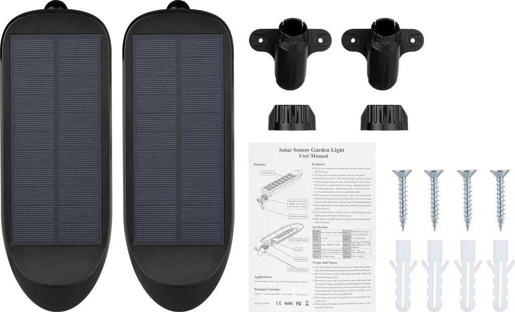 Lampe Solaire LED Extérieure avec Angle Réglable et Éclairage Blanc Chaud