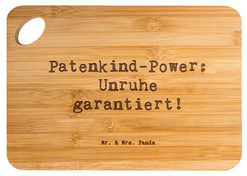Mr. & Mrs. Panda Holzbrett Spruch Patenkind Power - Transparent - Geschenk, Schneidebrett, wurstbrett, schneidbrett, Patenschaft, handgemacht, Hack...