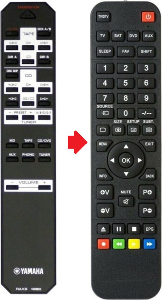 Télécommande Universelle RAX9 V499920 Neuve Pour Amplis Yamaha AX596, AX496, AX396 - Sans Fil