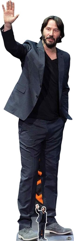 Pappfigur Keanu Reeves im schwarzen Anzug- Höhe 194 cm