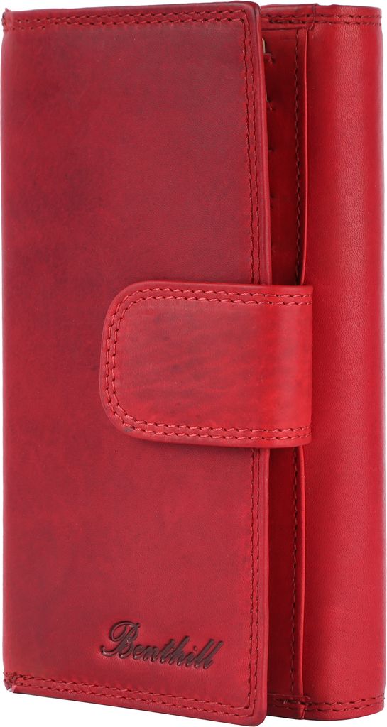 Benthill Damen Portemonnaie Leder XXL - Große Geldbörse mit RFID Schutz - Echtleder Vintage Damenbörse inkl. Geschenkbox
