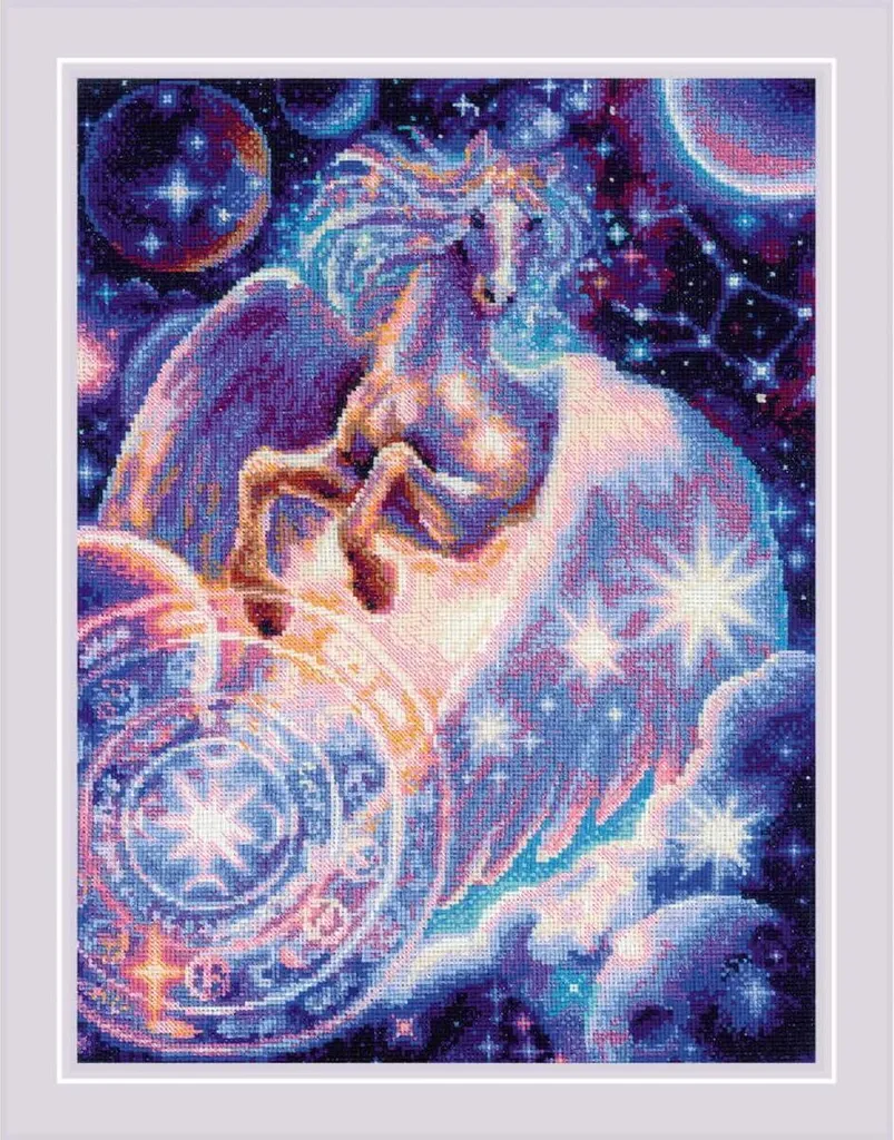Kit Punto Croce Riolis Pegasus Constellation 30x40cm - Ricamo DIY