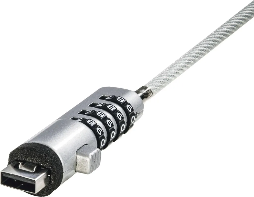 Antivol PC portable USB haute sécurité, câble en acier et code à 4 chiffres