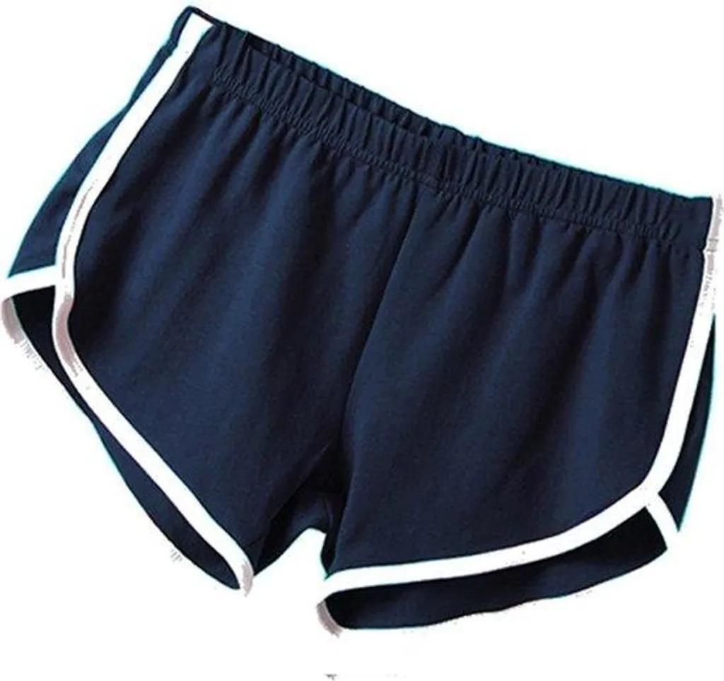 Stylische Damen Sporthose, Short, Lauf Fitnesshosen, Marine - S