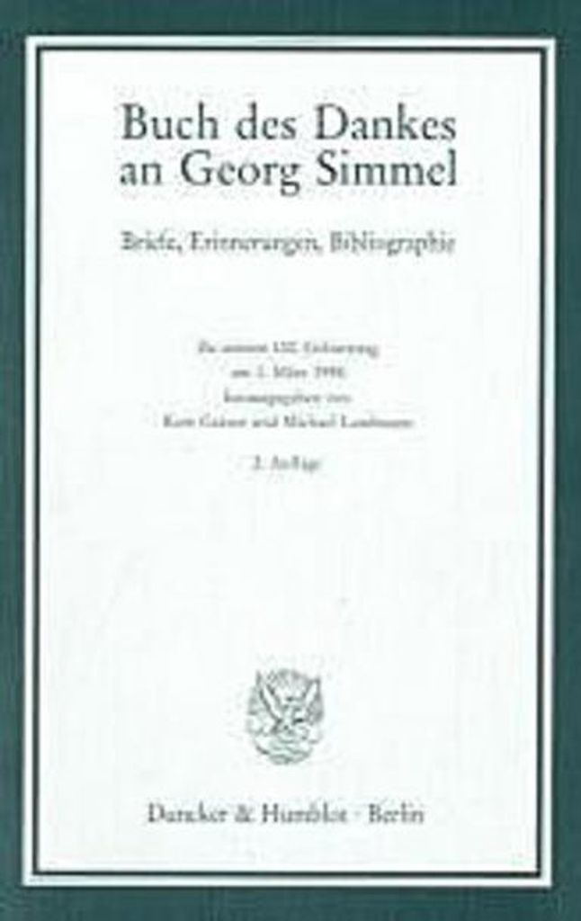 Buch des Dankes an Georg Simmel