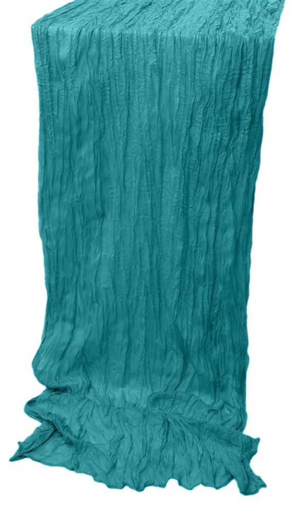 Plissierter Tischläufer aus Knittergewebe, Tischdecke aus Gaze für Hochzeitsfeiern, rustikal-elegante Tischdekoration für Zuhause, Restaurant un...