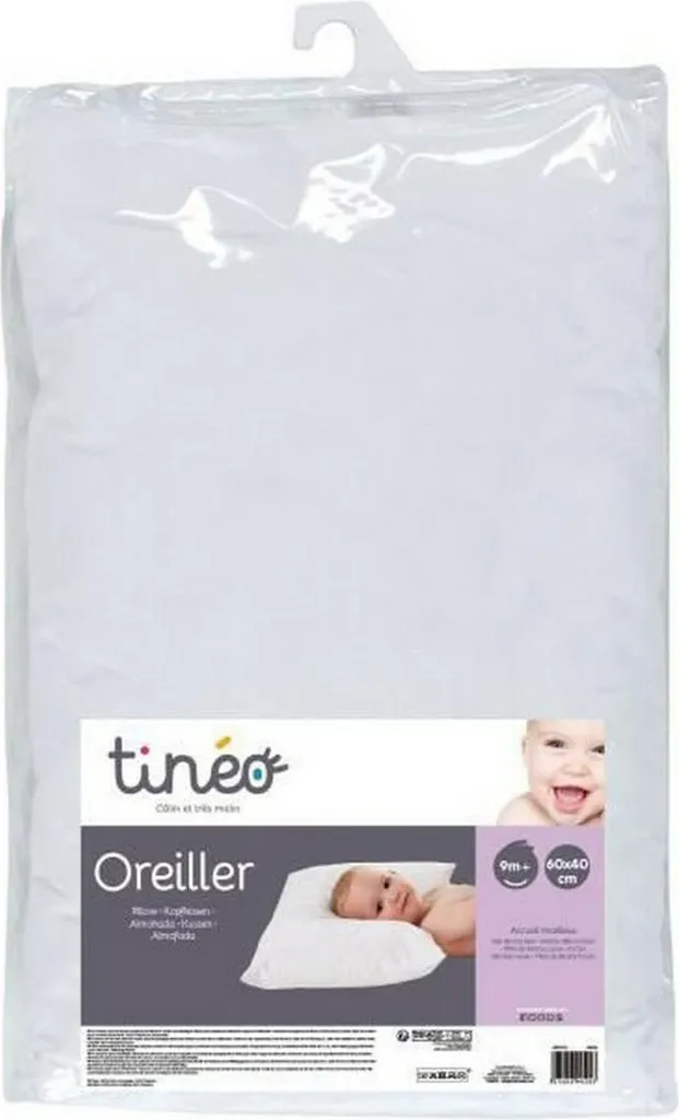 Oreiller Tineo 40 x 60 cm Anti-Acariens - Fini les Nuits Agitées de Bébé