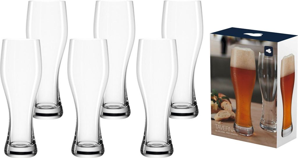 Leonardo TAVERNA Weizenbierglas 0,5l 6er Set