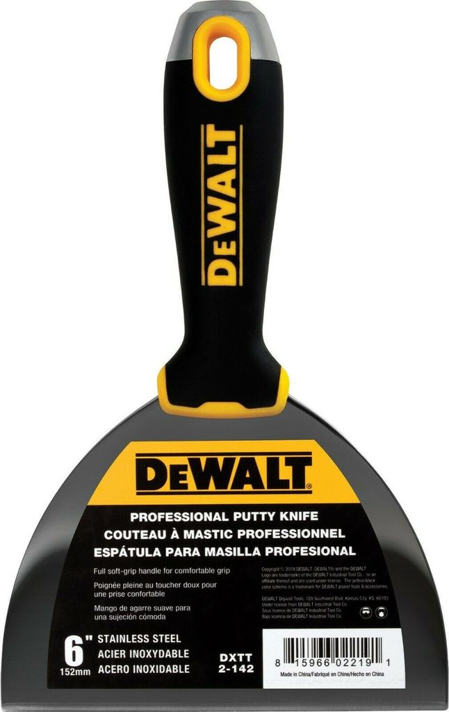 DEWALT Spachtel Malerspachtel 152mm/ 6" Trockenbau Soft Griff PROFI 2-142