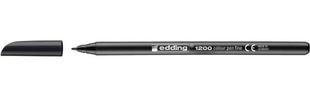 Feutre Noir Edding 1200 Pointe Fine 1mm Encre à l'Eau - Pack 10 Unités