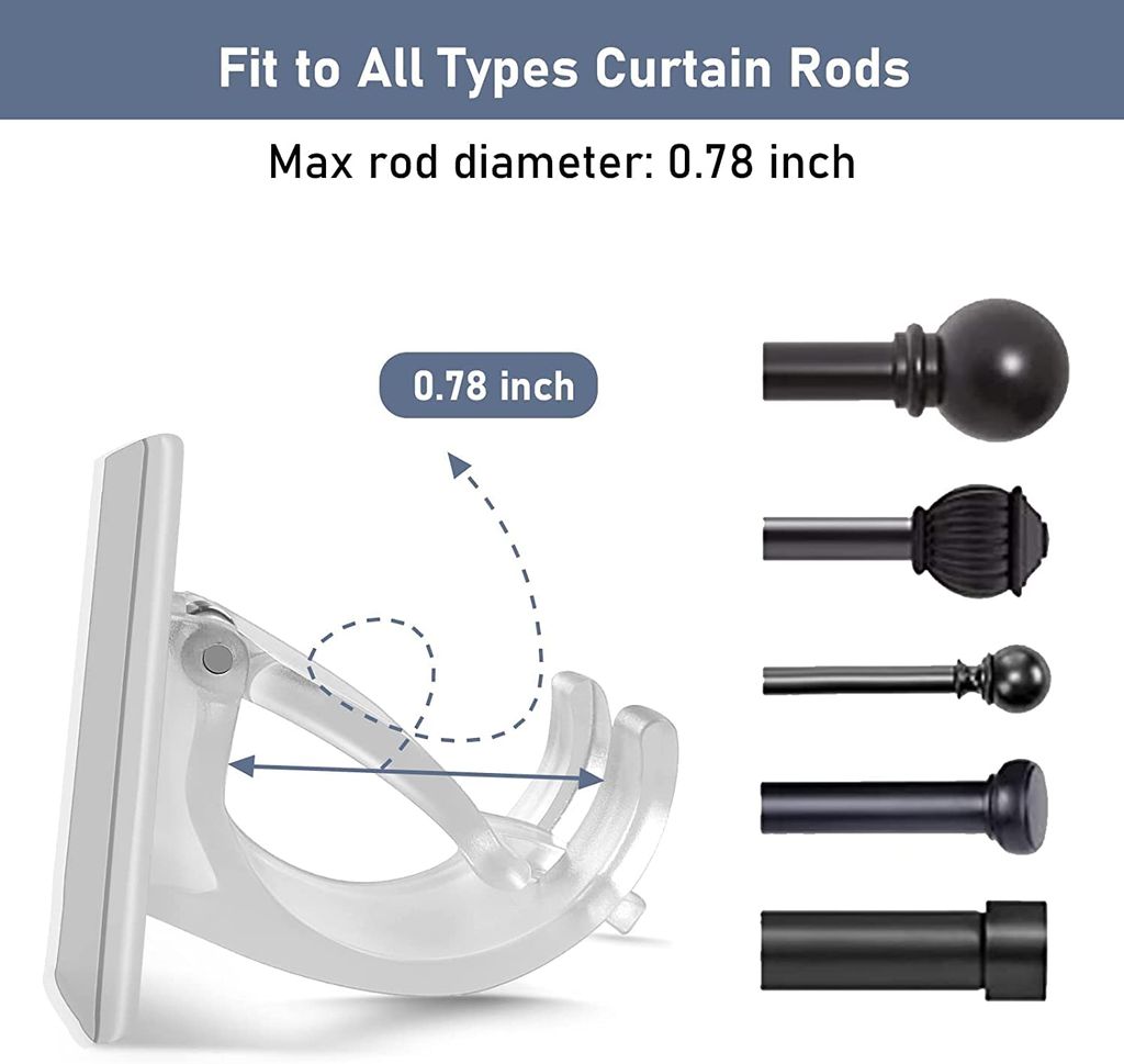 Gardinenstangenhalter Aus Eisen – Für Stangen Bis 2,2 Cm Durchmesser, Weiß, 90 Mm Lang