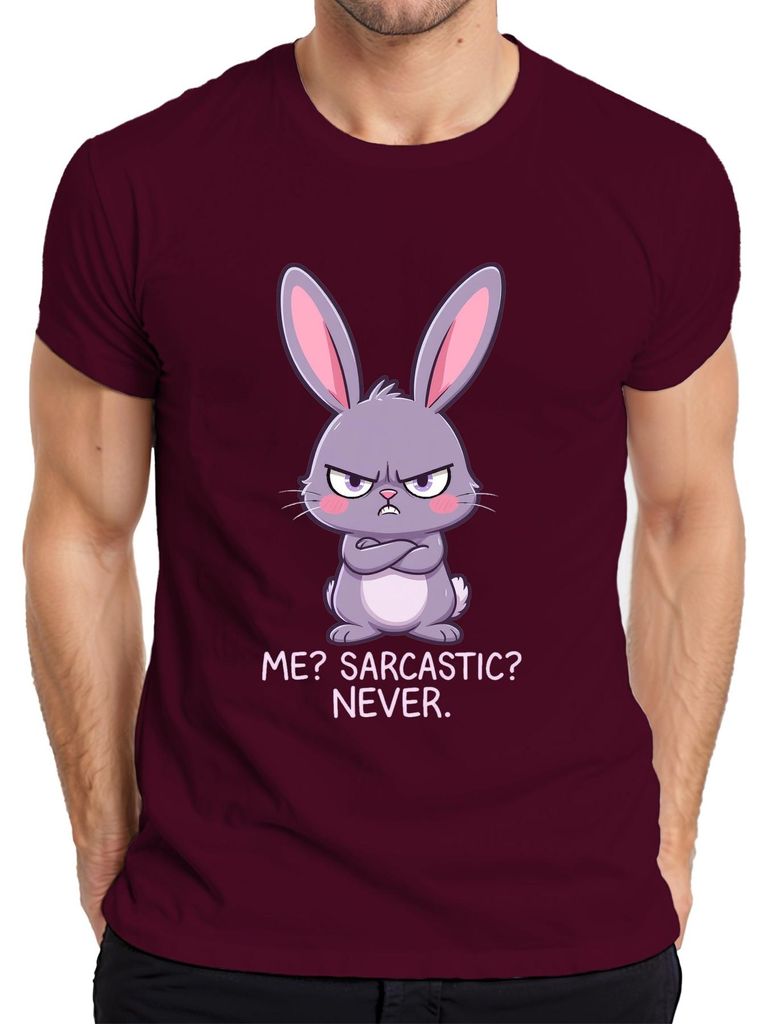 Me Sarcastic Never grumpy bunny lila Hase lustig Geschenk Ostern Herren T-Shirt, Burgundy, XL