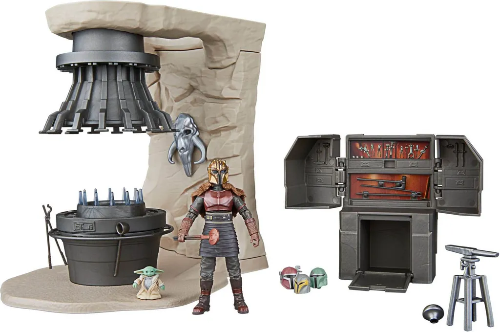 Star Wars La Forge de l'Armurière avec Figurines et Lingots de Beskar