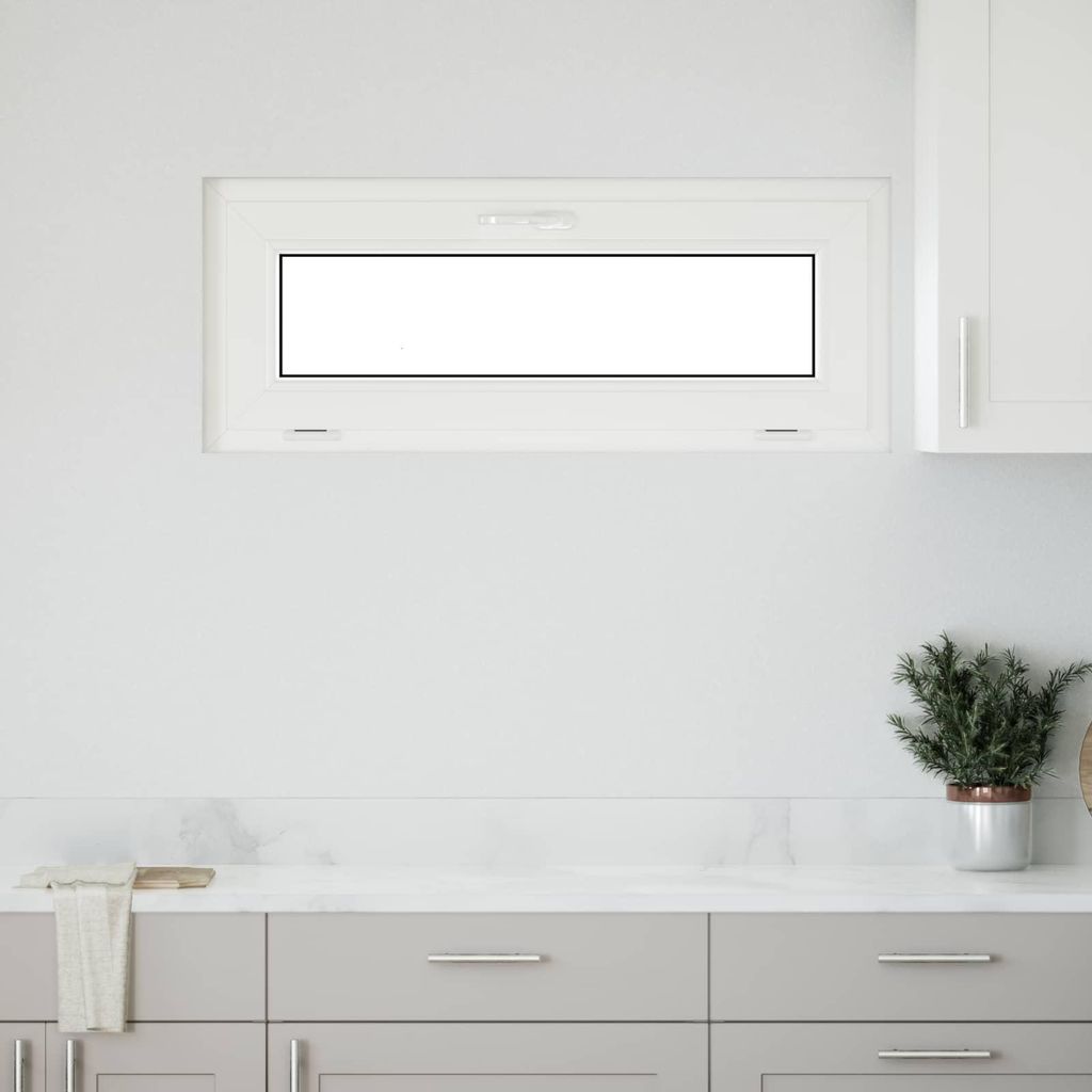 Möbel Kellerfenster RISOR 100 x 40 cm PVC und Glas WeißSonstiges Fensterzubehör - Sonstiges Fensterzubehör c8101
